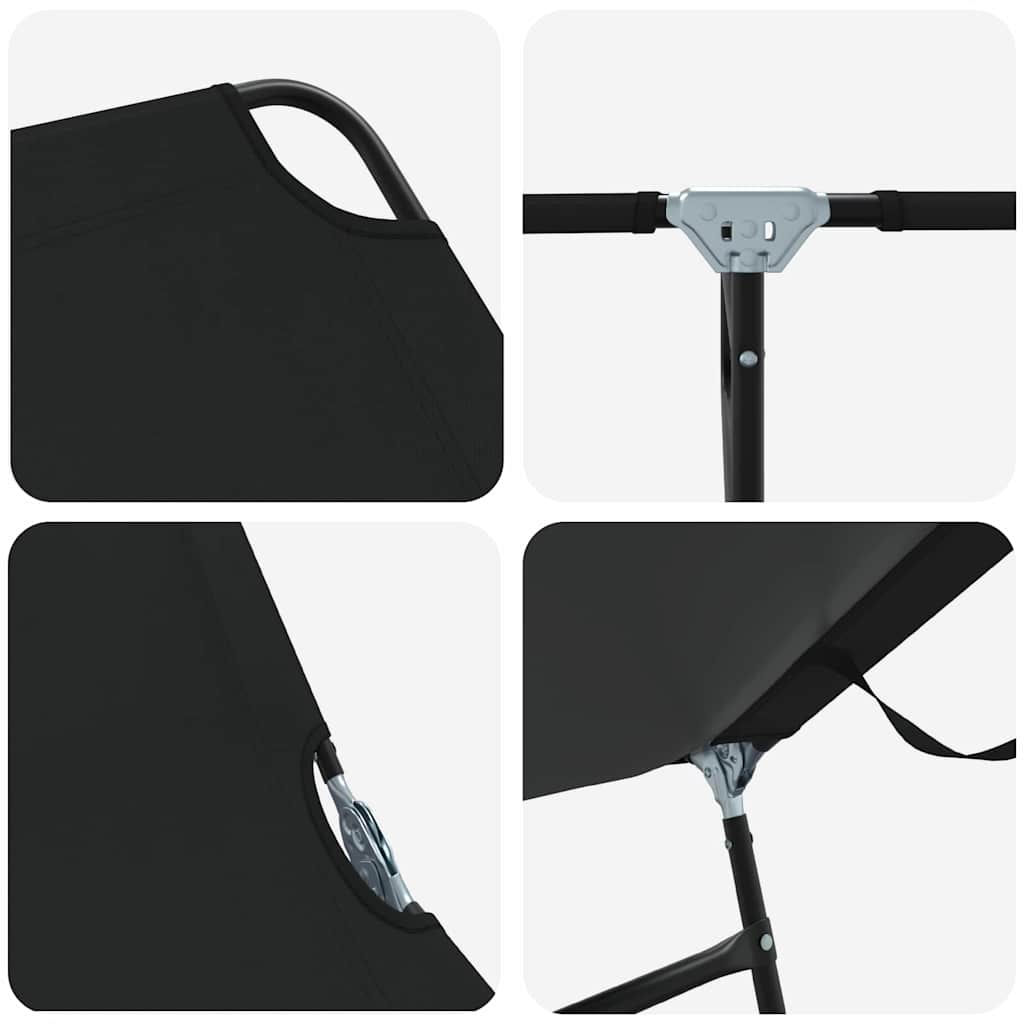 Folding Sun Lounger Folding 2 pcs Black 56 x 189 x 87cm Fabric